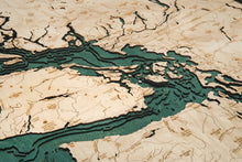 Salish Sea Wood Carved Topographical Map