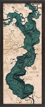 Lake Houston, Texas Wood Carved Topographic Depth Chart/Map