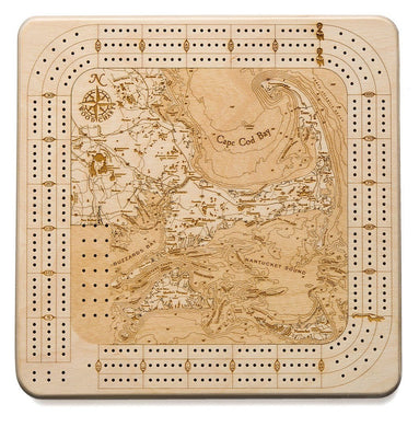 Cape Cod Topographic Cribbage Board