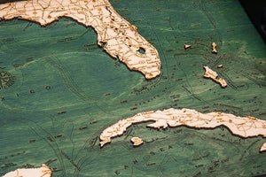 Gulf of Mexico Wooden Topographical Serving Tray