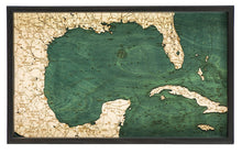 Gulf of Mexico Wooden Topographical Serving Tray