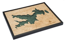 Lake Arrowhead Wood Carved Topographical Depth Chart/Map