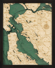 San Francisco/Bay Area Wood Carved Topographic Depth Chart/Map