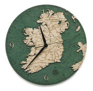 Ireland Wood Carved Clock