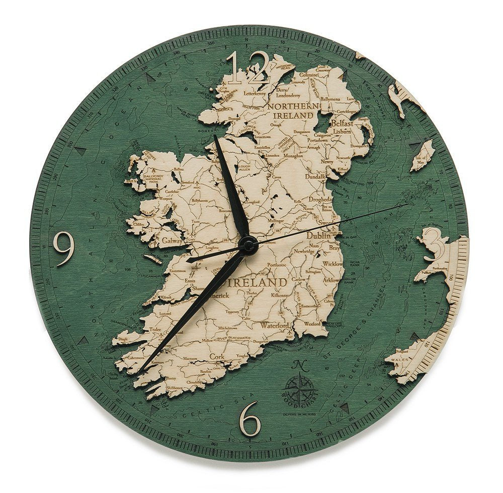 Ireland Wood Carved Clock