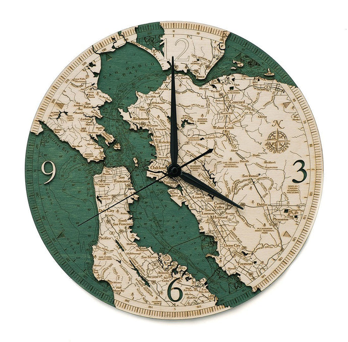 San Francisco Wood Carved Clock