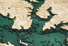 Lewisville Lake Wood Carved Topographical Depth Chart/Map