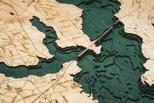 Lake Ray Hubbard Wood Carved Topographical Depth Chart/Map