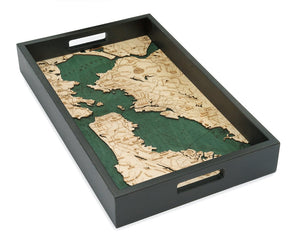 San Fransisco CA Wooden Topographical Serving Tray