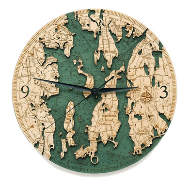 Narragansett RI Wood Carved Clock