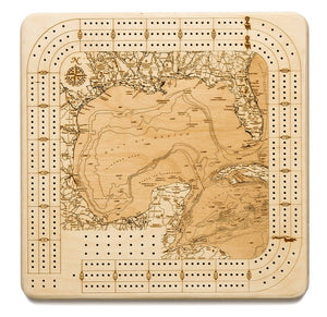 Gulf of Mexico Topographic Cribbage Board