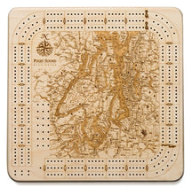 Puget Sound Topographic Cribbage Board