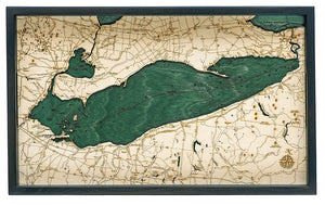 Lake Erie Wooden Topographical Serving Tray