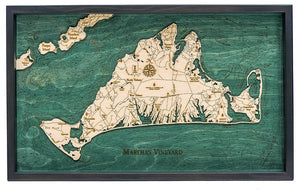 Martha's Vineyard Wooden Topographical Serving Tray