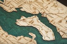 Lake Washington Wooden Topographical Serving Tray