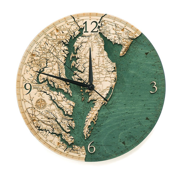 Chesapeake Bay Wood Carved Clock
