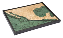 Mexico Wood Carved Topographic Depth Chart/Map