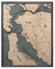 San Francisco/Bay Area Wood Carved Topographic Depth Chart/Map