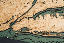 Long Island Sound Wood Carved Topographic Depth Map/Chart