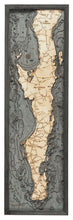 Baja California Wood Carved Topographic Depth Chart/Map