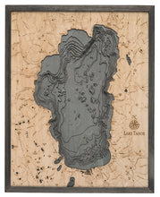 Lake Tahoe Wood Carved Topographical Depth Chart/Map