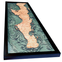 Baja California Wood Carved Topographic Depth Chart/Map
