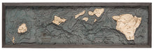 Hawaiian Islands Wood Carved Topographic Depth Chart/Map