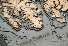 Inside Passage Wood Carved Topographic Depth Chart/Map