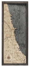 Chicago Wood Carved Topographic Depth Chart/Map