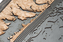 New Jersey North Shore Wood Carved Topographic Depth Chart/Map