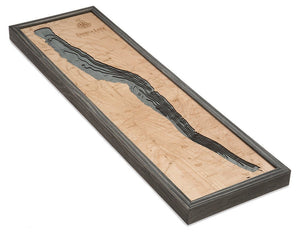 Seneca Lake Wood Carved Topographic Depth Chart/Map