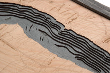 Seneca Lake Wood Carved Topographic Depth Chart/Map