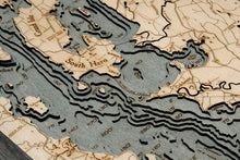 Lake Champlain, NY Wood Carved Topographic Depth Chart/Map