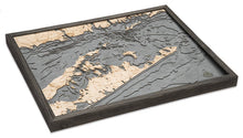 East Long Island Sound/Hamptons Wood Carved Topographic Depth Chart/Map