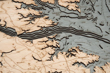 Norfolk, VA Wood Carved Topographic Depth Chart/Map
