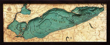 Lake Erie Wood Carved Topographic Depth Chart/Map