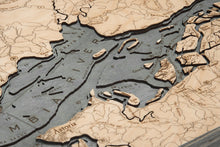 Columbia River Mouth, OR Wood Carved Topographic Depth Chart/Map