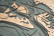 Siesta Key Wood Carved Topographic Depth Chart/Map