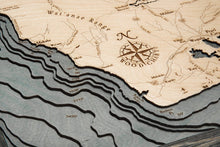 Maui Wood Carved Topographic Depth Chart/Map