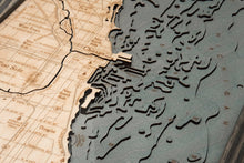 Chicago Wood Carved Topographic Depth Chart/Map