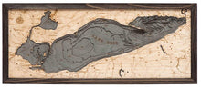 Lake Erie Wood Carved Topographic Depth Chart/Map