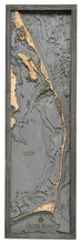 Outer Banks, North Carolina Wood Carved Topographic Depth Chart/Map