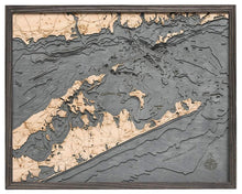 East Long Island Sound/Hamptons Wood Carved Topographic Depth Chart/Map