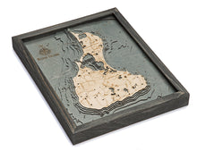 Block Island, RI Wood Carved Topographic Depth Chart/Map
