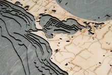 Block Island, RI Wood Carved Topographic Depth Chart/Map