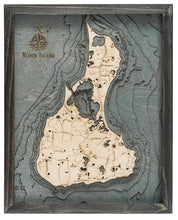 Block Island, RI Wood Carved Topographic Depth Chart/Map