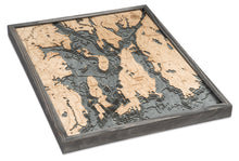 Narragansett Bay & Newport, RI Wood Carved Topographic Depth Chart/Map