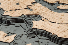 Seattle, WA Wood Carved Topographical Map