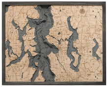 Seattle, WA Wood Carved Topographical Map