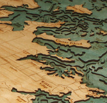 Antigua Wood Carved Nautical Chart